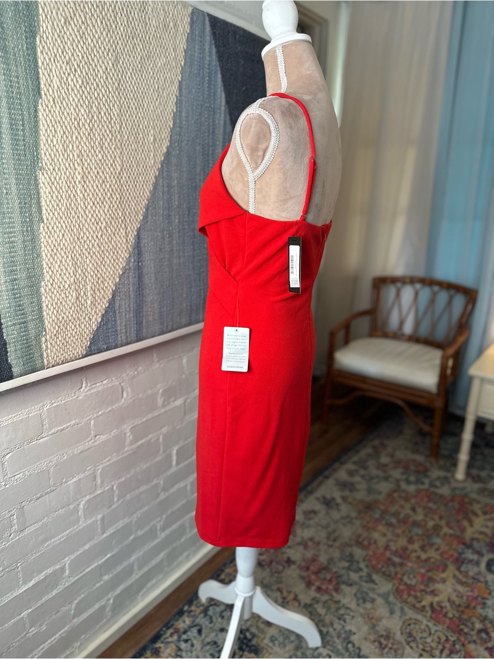 NWT Lulu's Red Faux Wrap Cocktail Dress - Picture 8 of 16